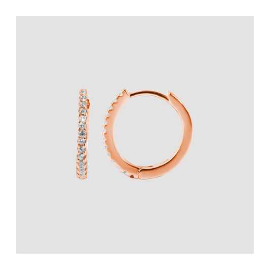Damen Ohrringe – Klappcreole aus 925 Silber mit Zirkonia