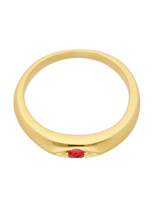 Adelia´s 585 Gold Anhänger Taufring mit Rubin Ø 10,1 mm