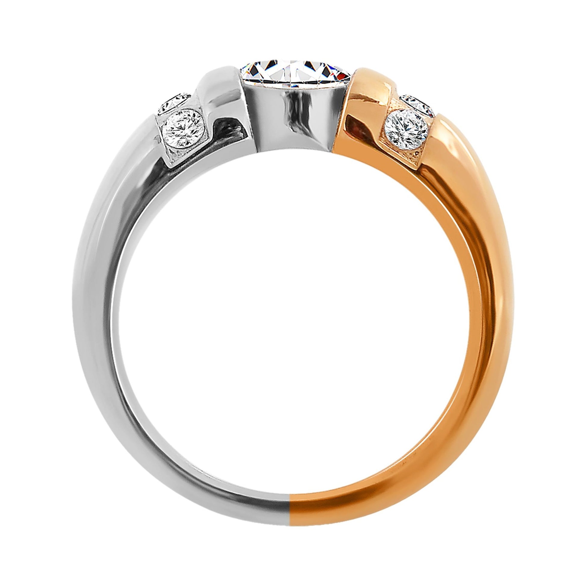 Damen Ring aus Edelstahl mit Zirkonia