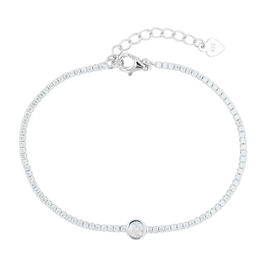 Damen Armband aus 925 Silber mit Zirkonia 17+3 cm