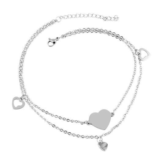 Damen Armband – Herz aus Edelstahl 25 cm