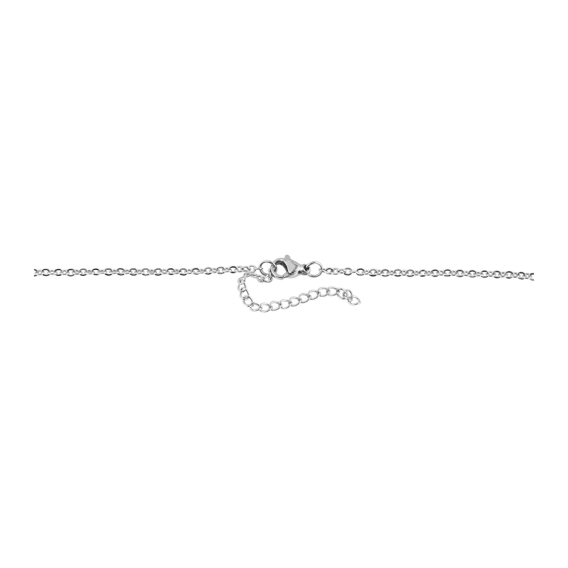 Damen Halskette – Ankerkette Medaillon aus Edelstahl 43 cm