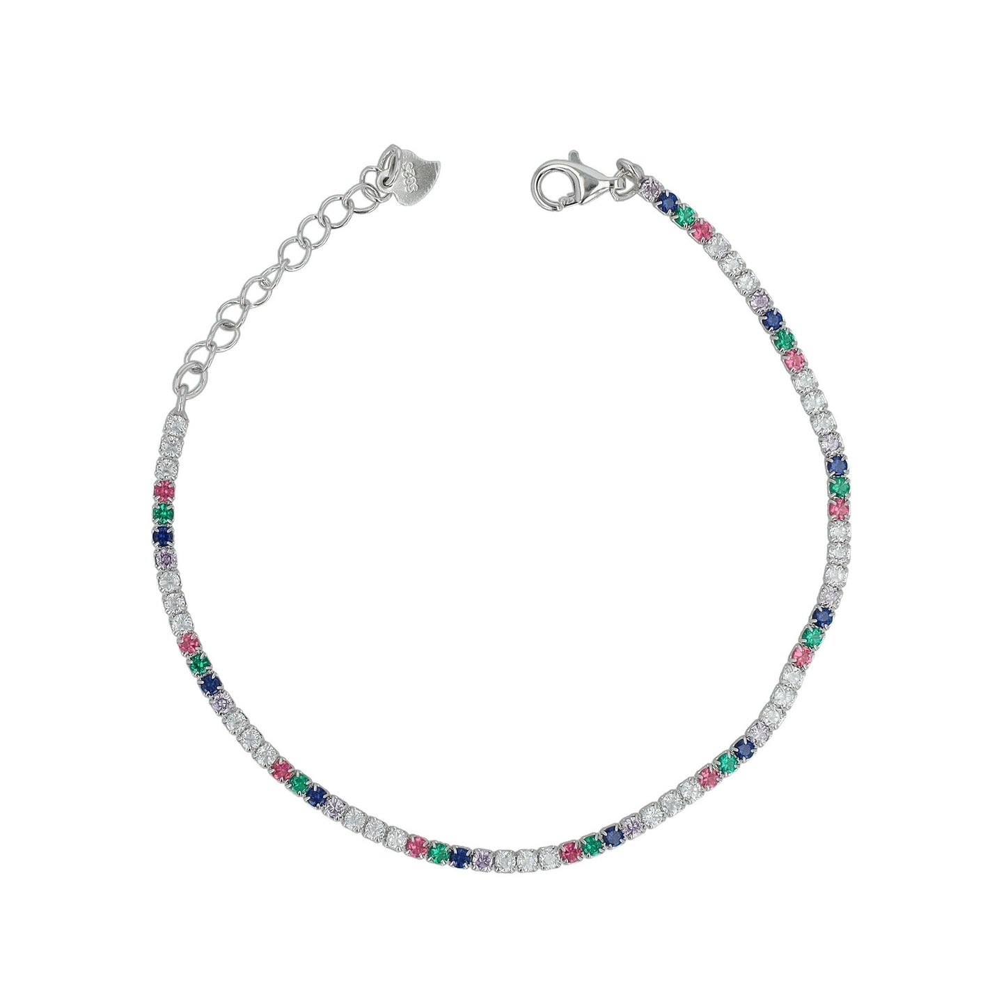 Damen Armband aus 925 Silber mit Zirkonia 17 cm