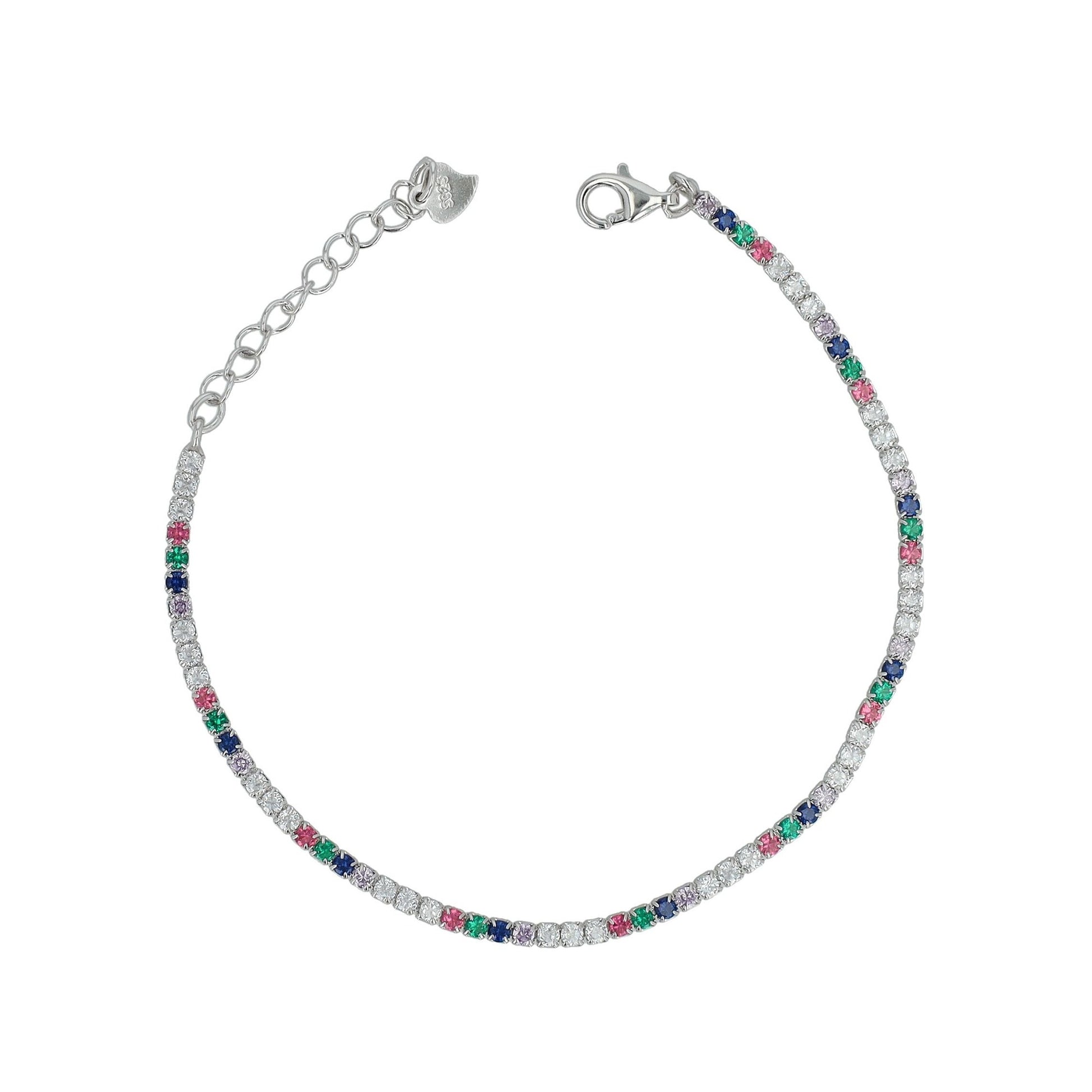 Damen Armband aus 925 Silber mit Zirkonia 17 cm