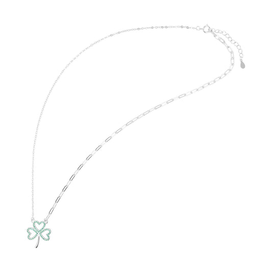 Damen Halskette mit Anhänger – Kleeblatt aus 925 Silber