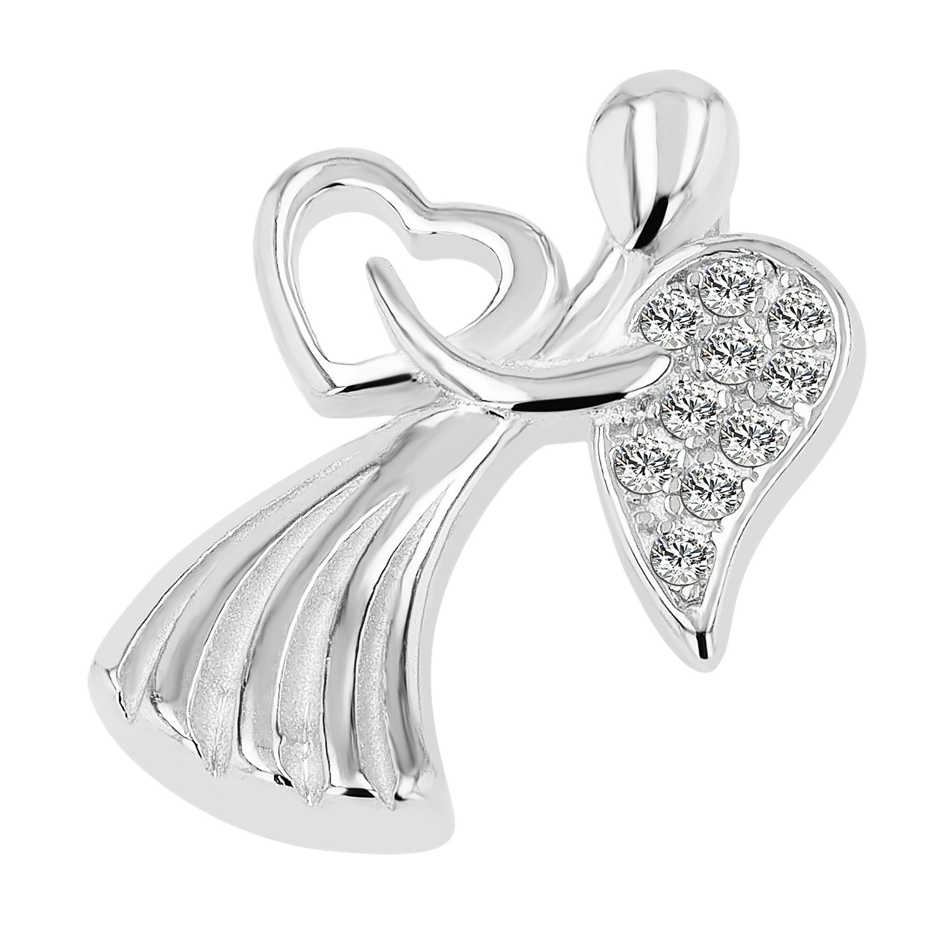 Damen Anhänger – Herzanhänger aus 925 Silber mit Zirkonia