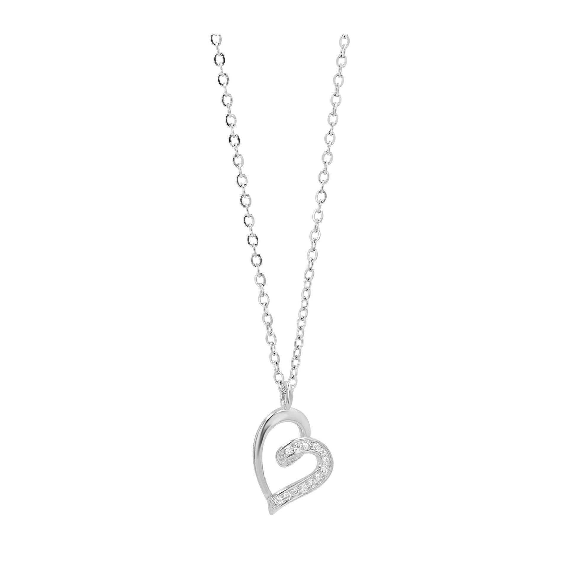 Damen Halskette mit Anhänger – Herz aus 925 Silber