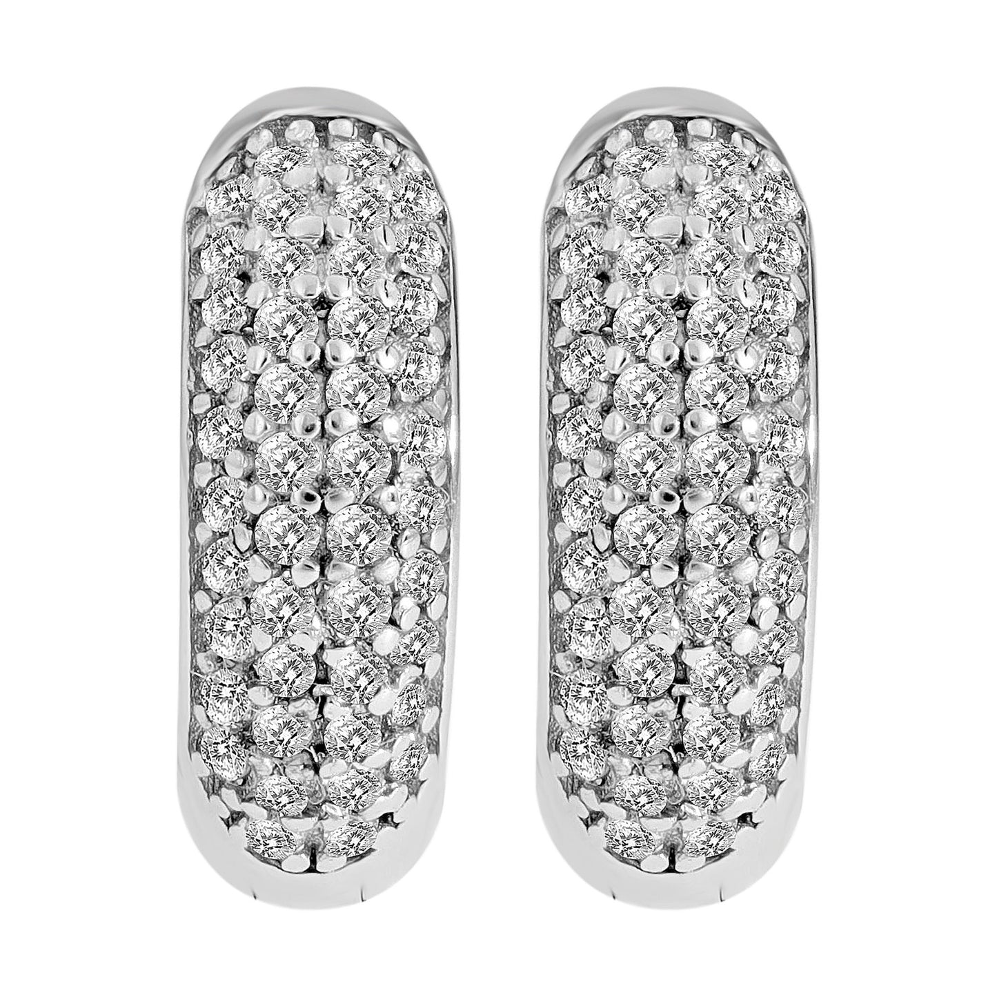 Damen Ohrringe – Klappcreole aus 925 Silber mit Zirkonia