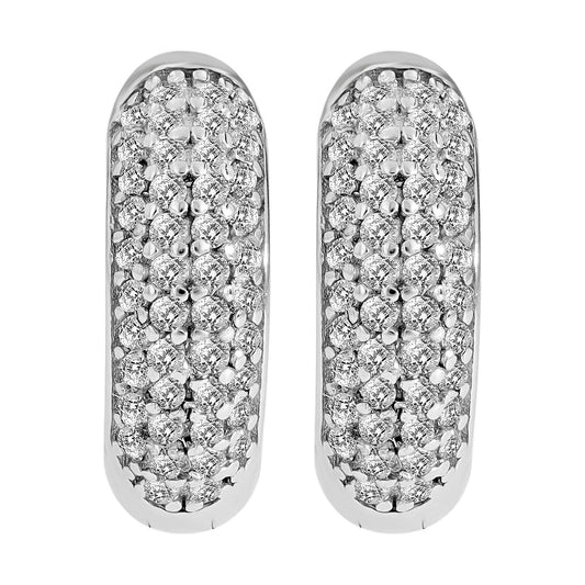 Damen Ohrringe – Klappcreole aus 925 Silber mit Zirkonia