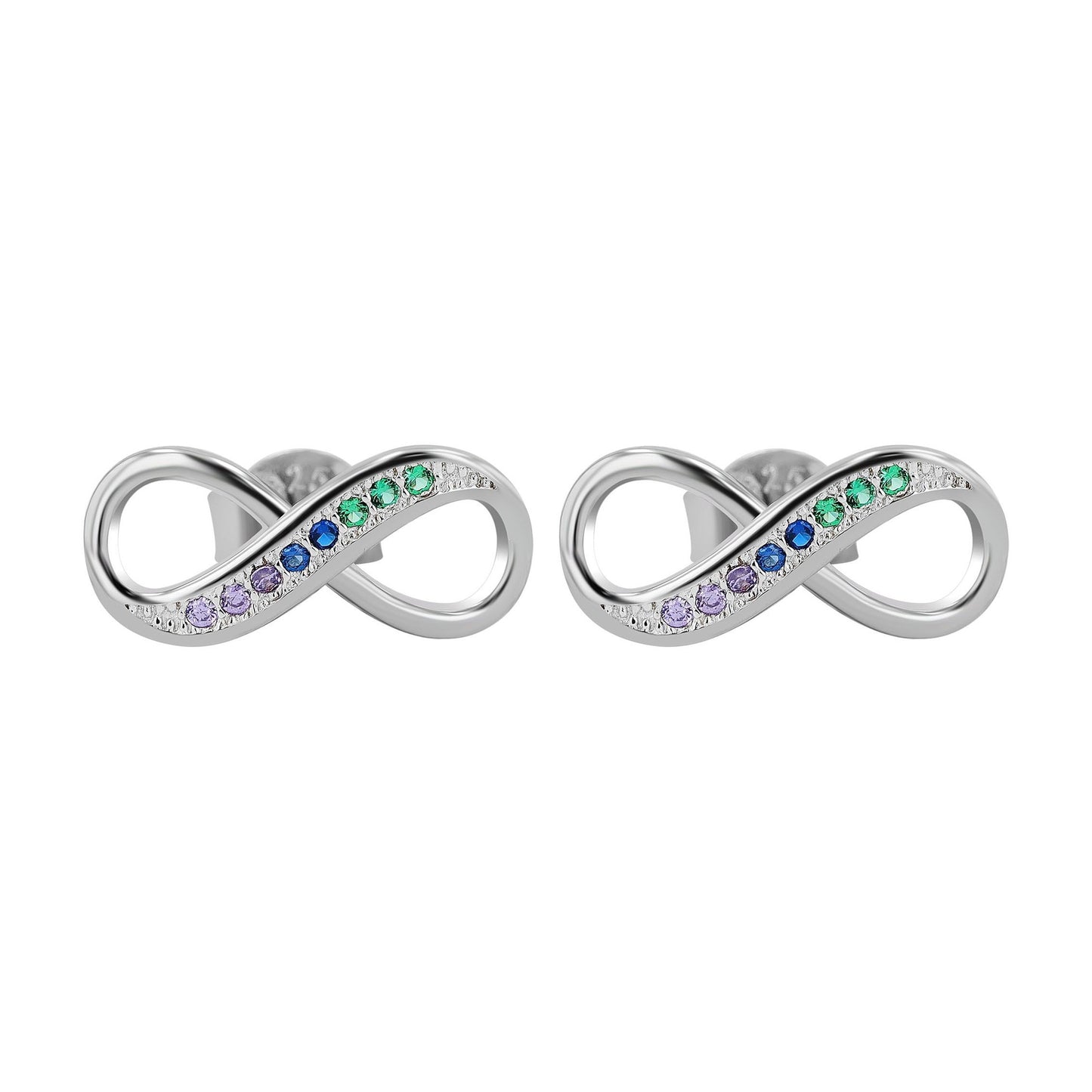 Damen Ohrringe – Ohrstecker Unendlichkeitszeichen aus 925 Silber mit Zirkonia