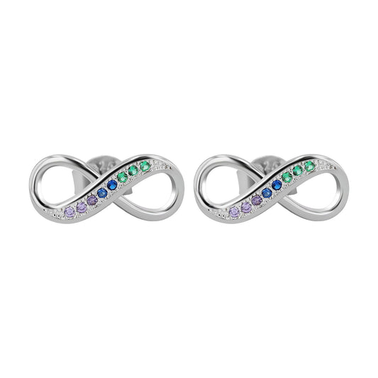 Damen Ohrringe – Ohrstecker Unendlichkeitszeichen aus 925 Silber mit Zirkonia