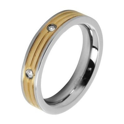 Damen Ring aus Edelstahl mit Zirkonia