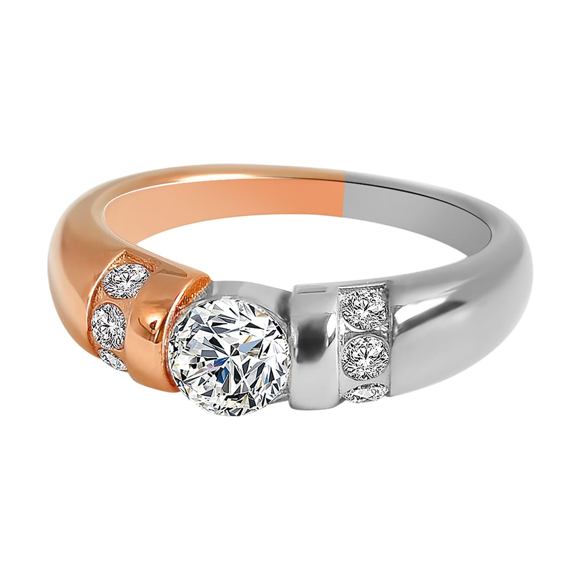 Damen Ring aus Edelstahl mit Zirkonia