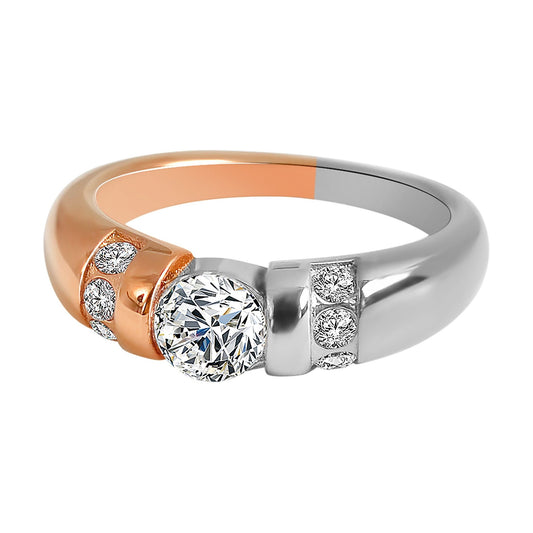 Damen Ring aus Edelstahl mit Zirkonia