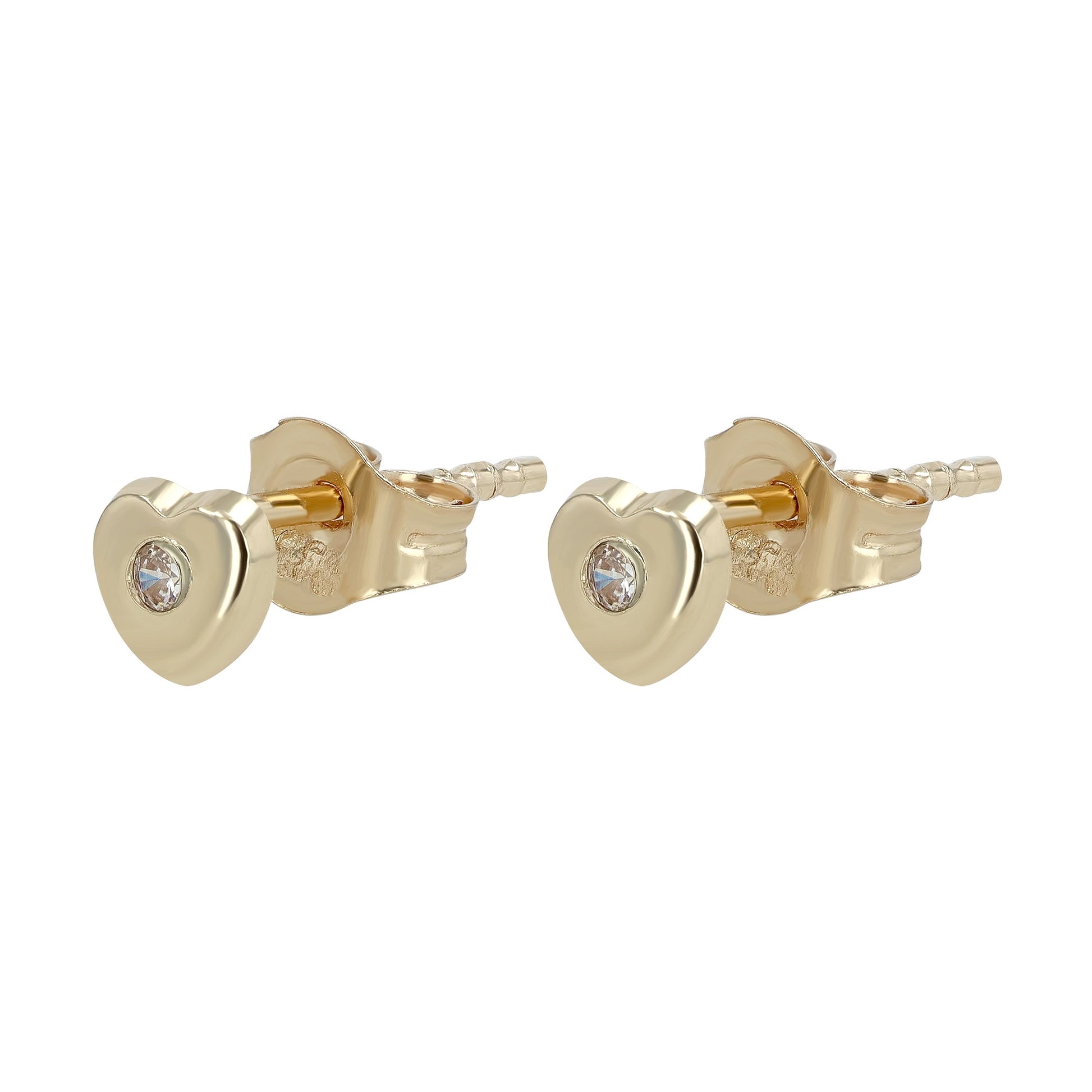 Mädchen Ohrringe – Ohrstecker Herz aus 333 Gold mit Zirkonia