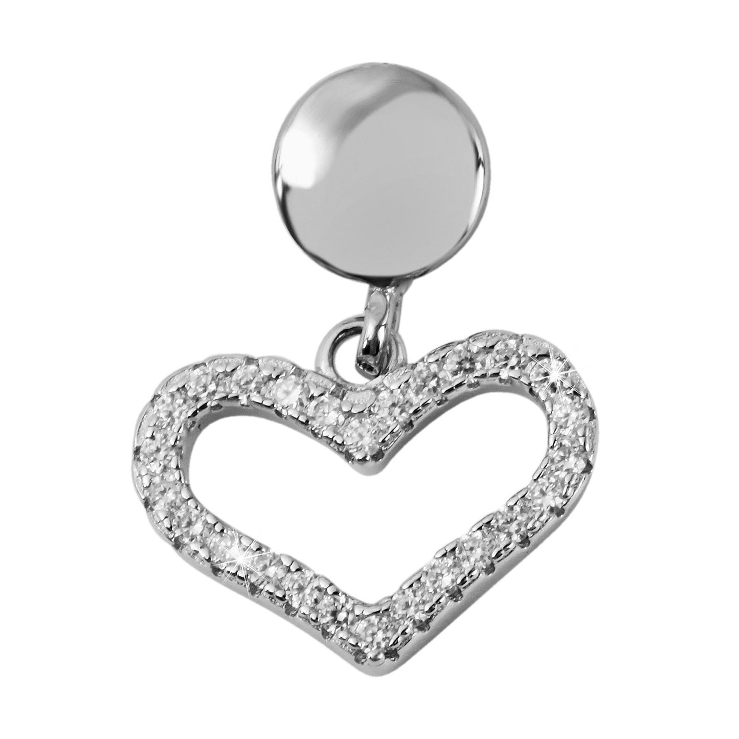 Damen Anhänger – Herzanhänger aus 925 Silber mit Zirkonia