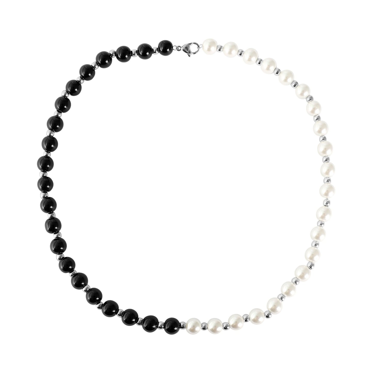 Damen Halskette aus Glas mit Perle 45 cm