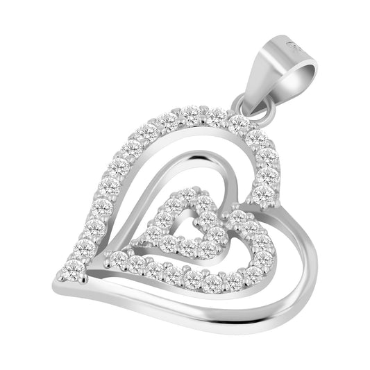 Damen Anhänger – Herzanhänger aus 925 Silber mit Zirkonia