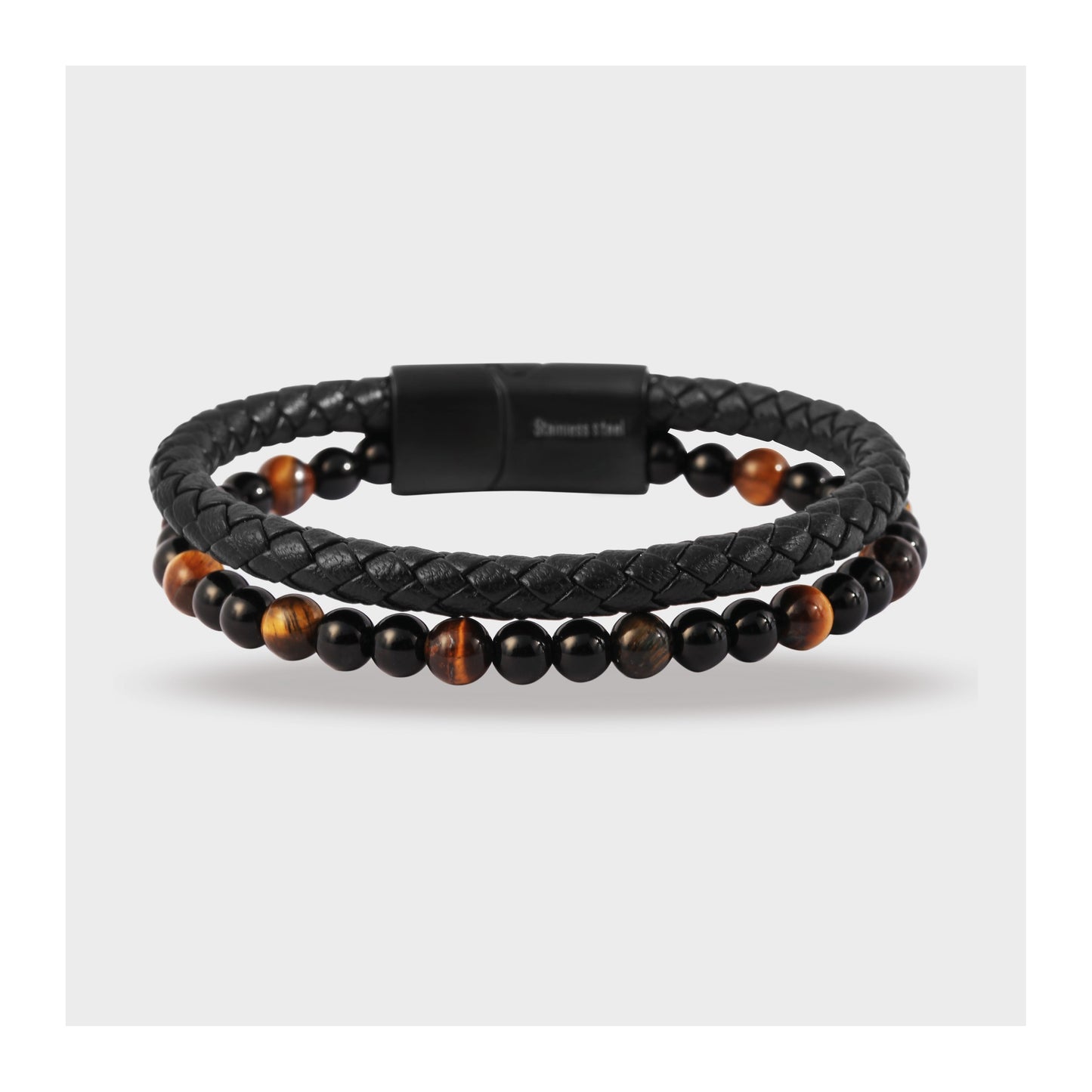 Unisex Armband aus Leder mit Perle 21 cm