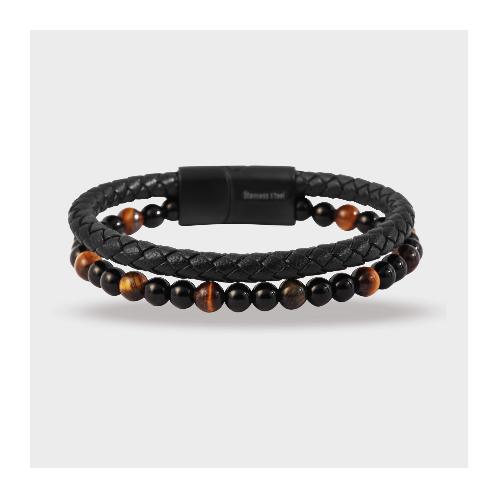Unisex Armband aus Leder mit Perle 21 cm