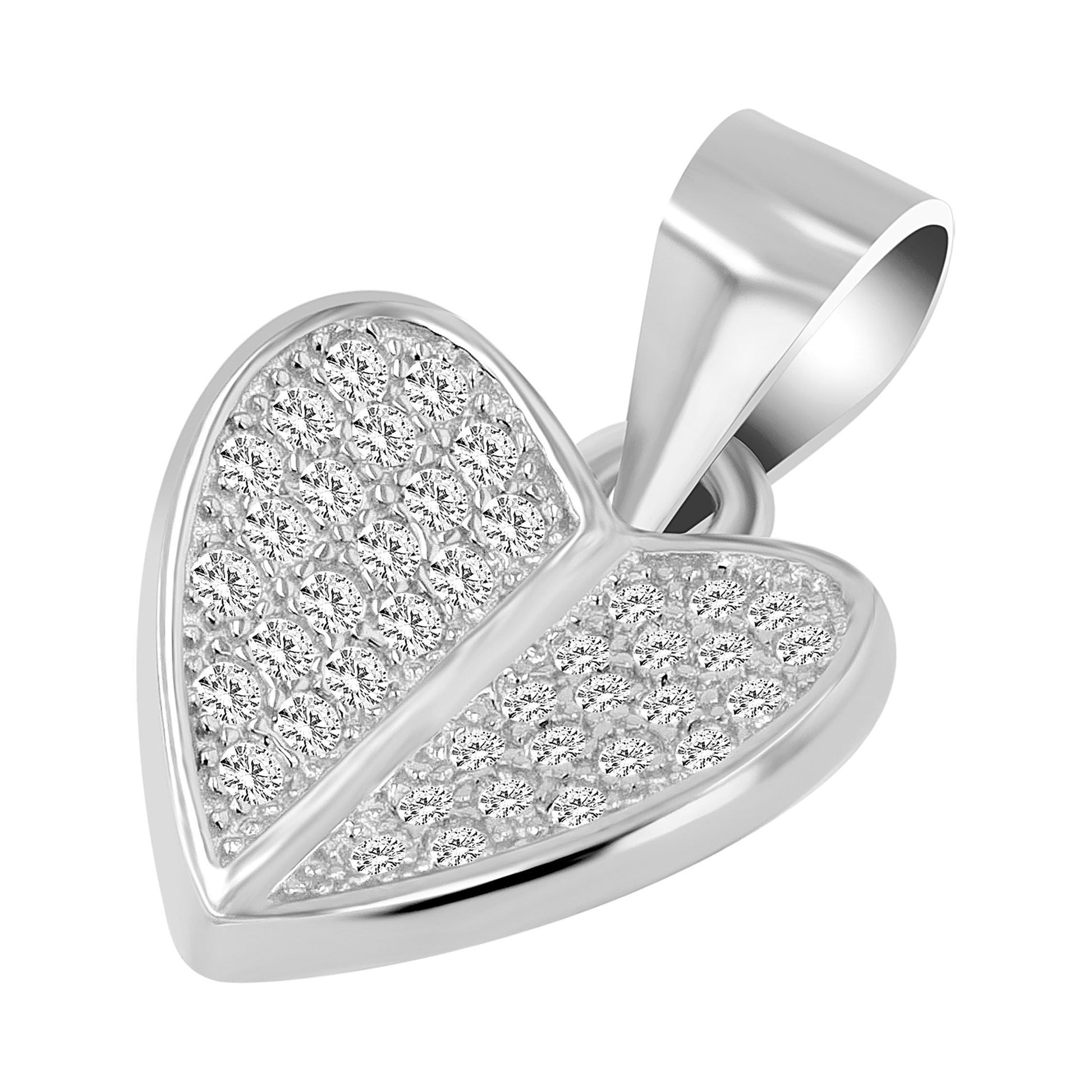 Damen Anhänger – Herzanhänger aus 925 Silber mit Zirkonia