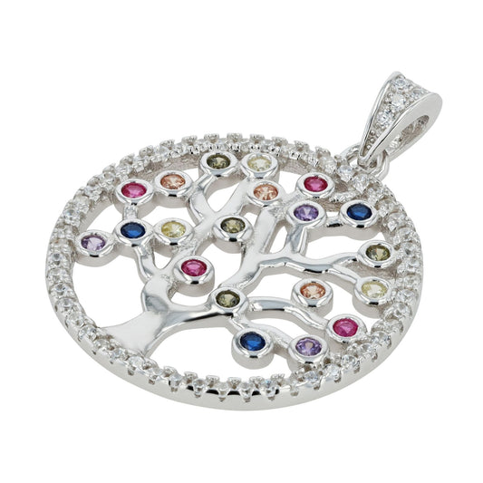Damen Anhänger – Lebensbaumanhänger aus 925 Silber mit Zirkonia