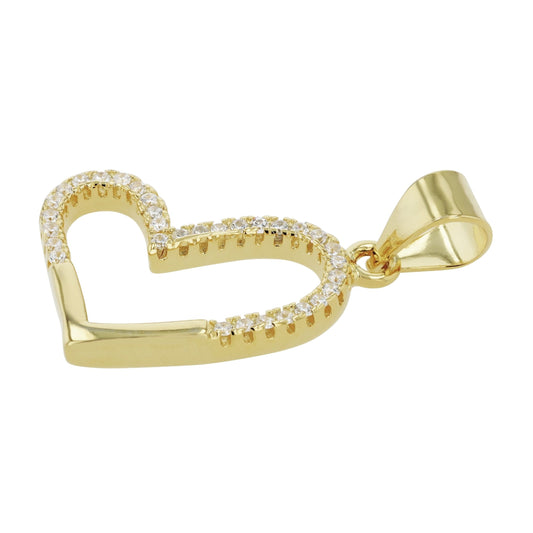 Damen Anhänger – Herz Herzanhänger aus 925 Silber mit Zirkonia