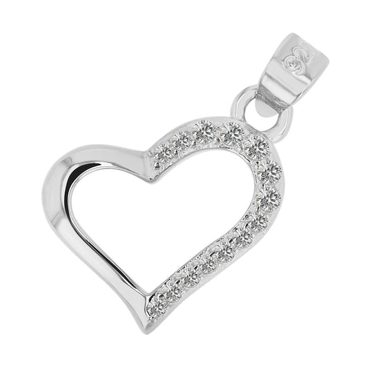 Damen Anhänger – Herz Herzanhänger aus 925 Silber mit Zirkonia