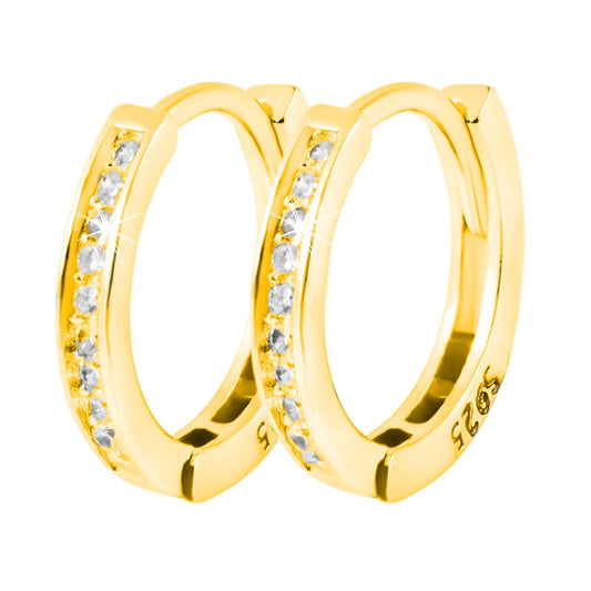 Damen Ohrringe – Klappcreole aus 925 Silber mit Zirkonia