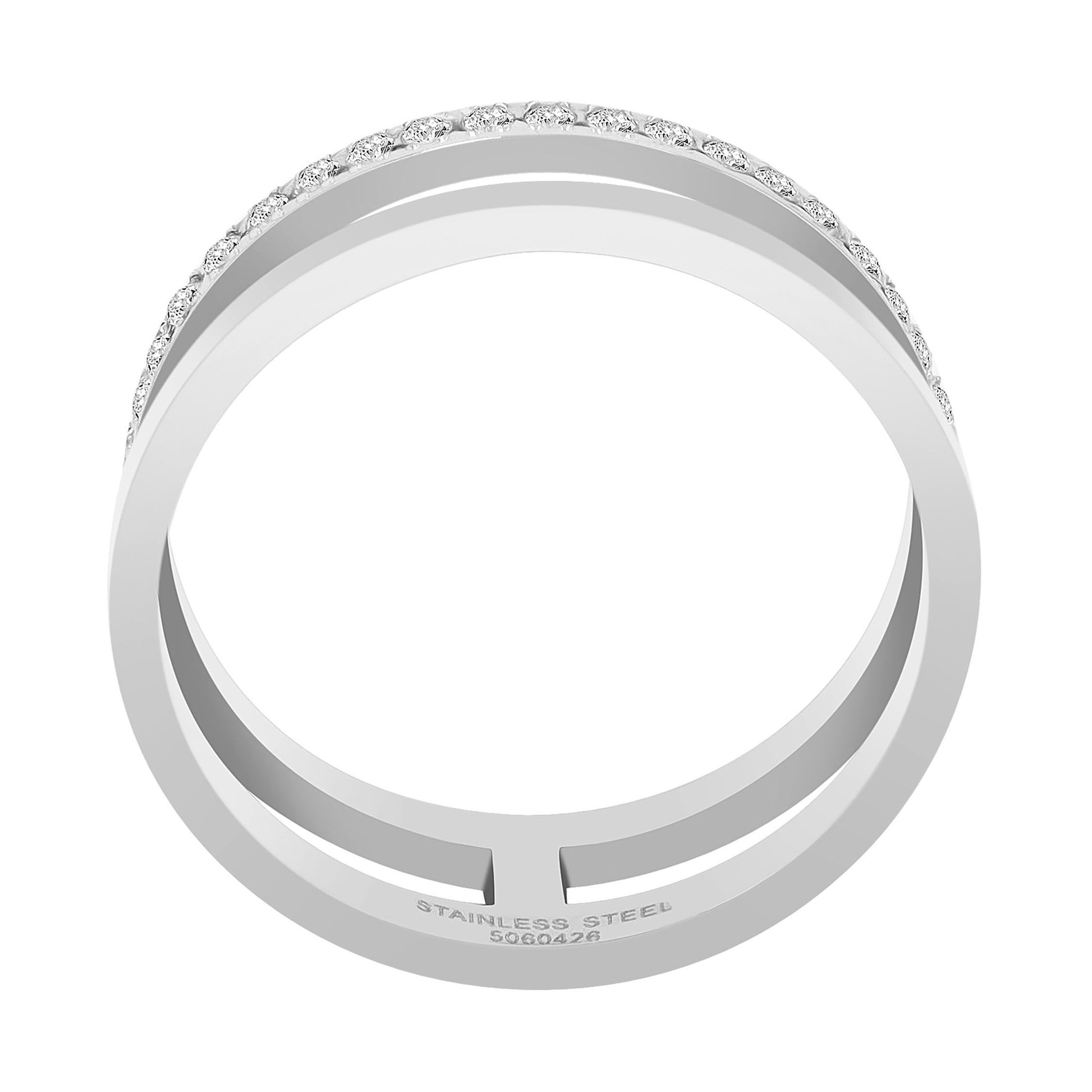 Damen Ring aus Edelstahl mit Strass Steinchen