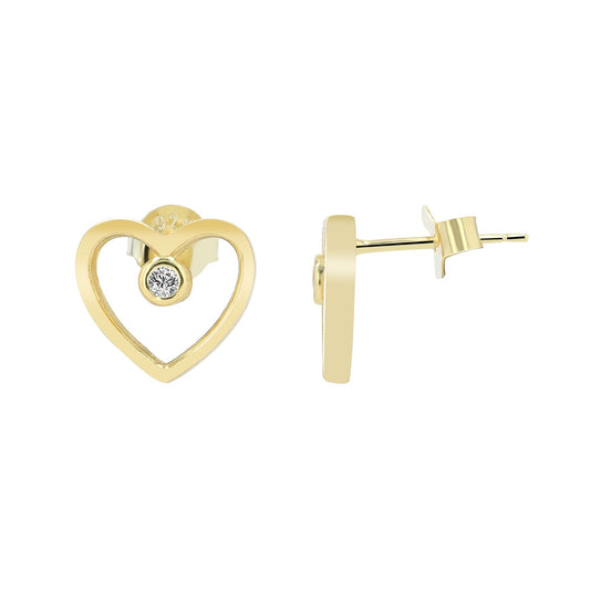 Damen Ohrringe – Ohrstecker Herz aus 925 Silber