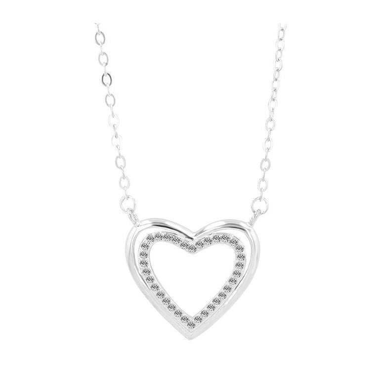 Damen Halskette mit Anhänger – Herz aus 925 Silber