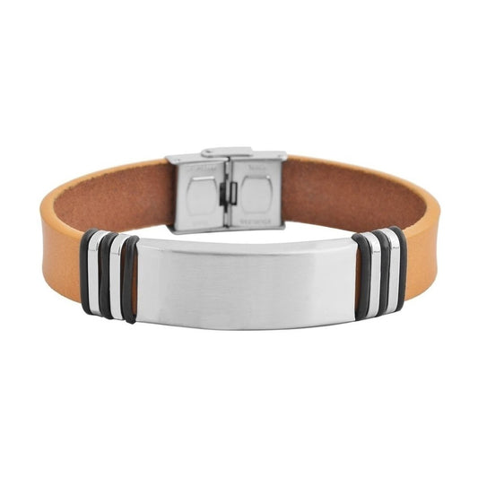 Herren Armband aus Leder 21 cm