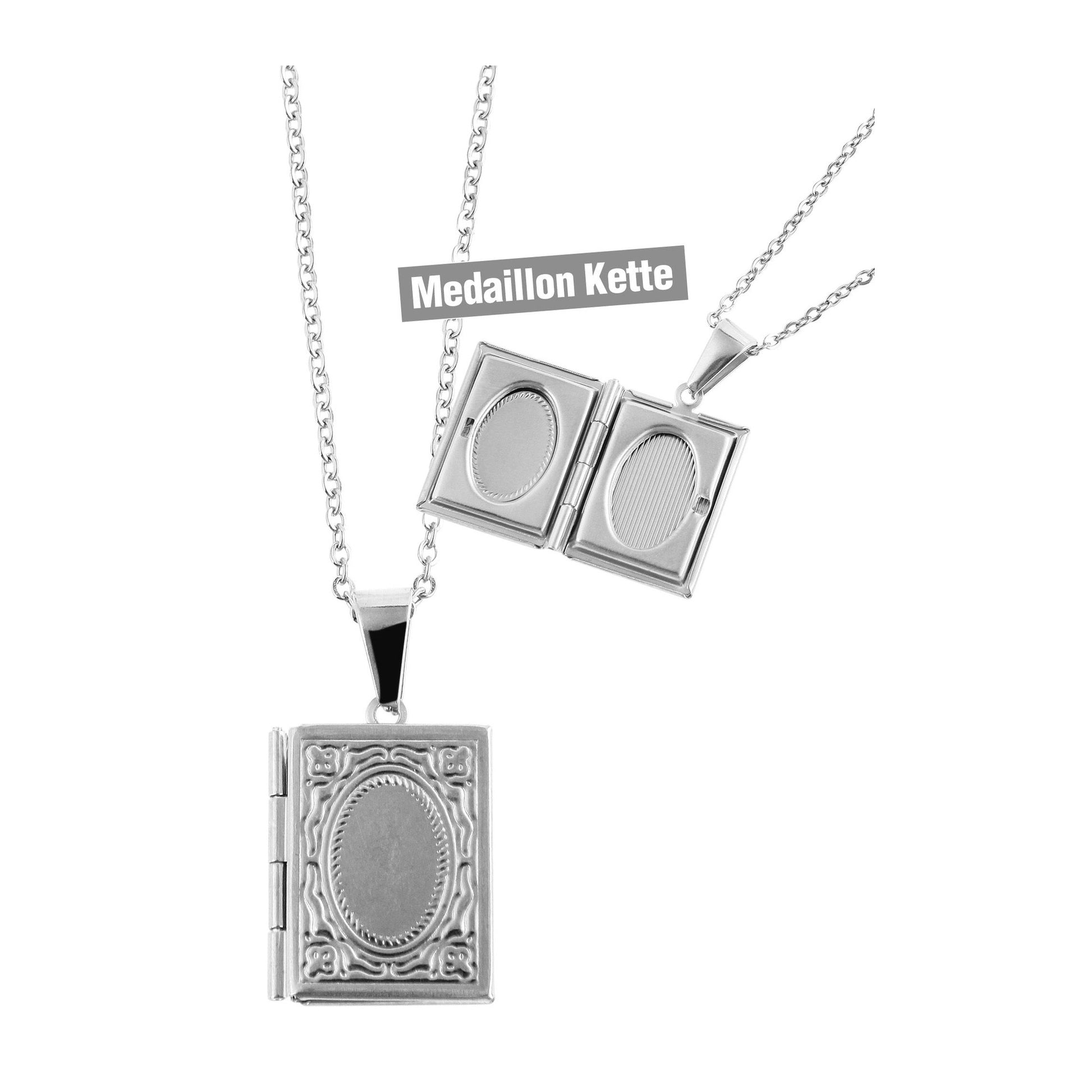 Damen Halskette mit Anhänger – Medaillon aus Edelstahl