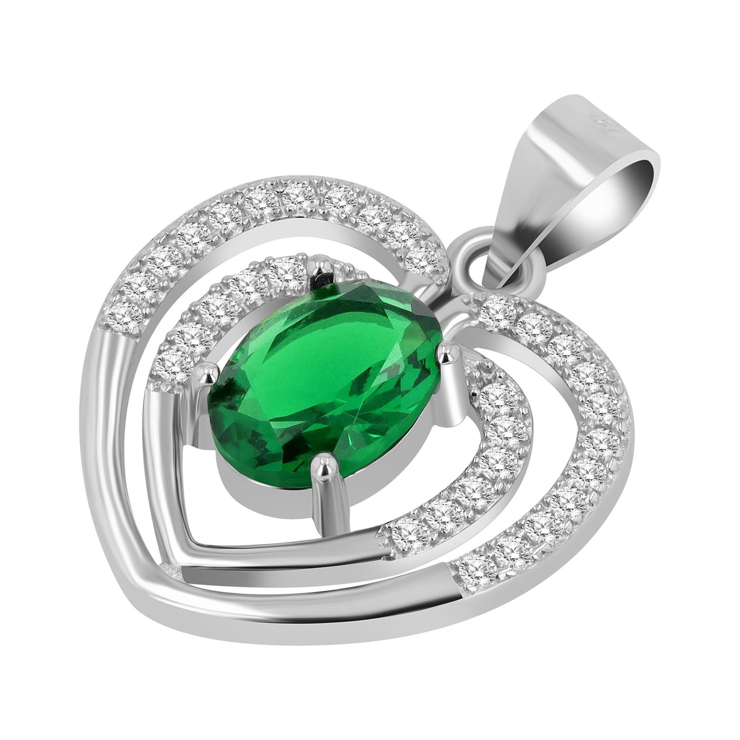 Damen Anhänger – Herz Herzanhänger aus 925 Silber mit Zirkonia