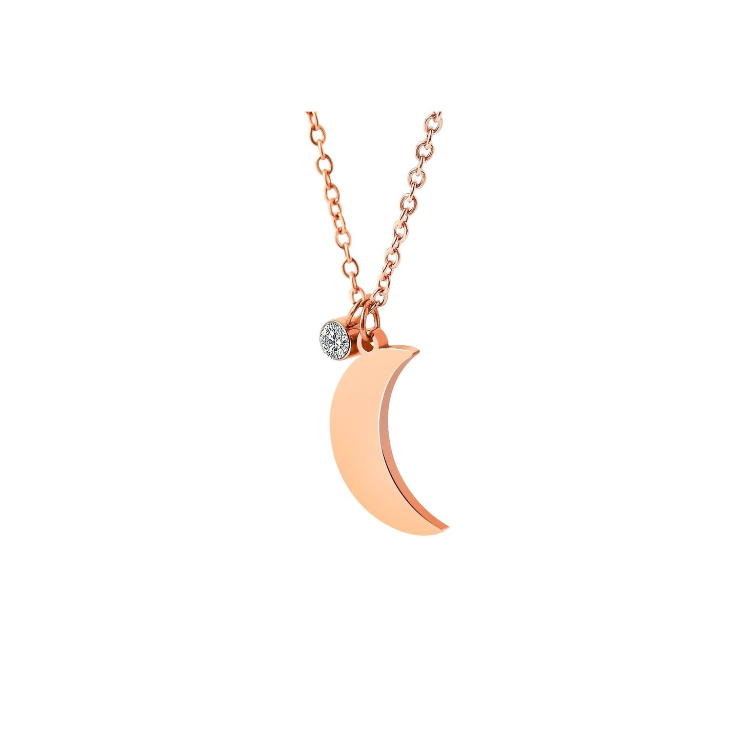 Damen Halskette mit Anhänger – Mond aus Edelstahl