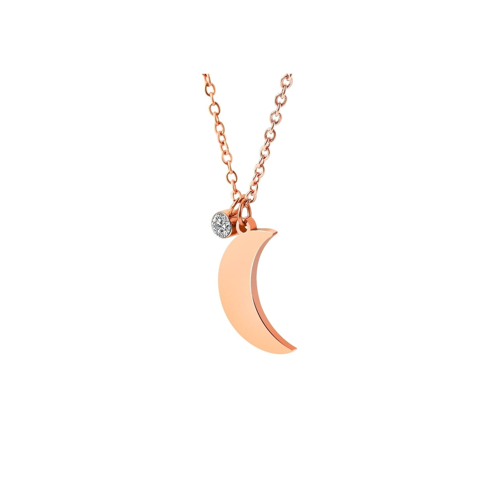 Damen Halskette mit Anhänger – Mond aus Edelstahl