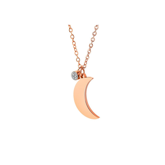 Damen Halskette mit Anhänger – Mond aus Edelstahl