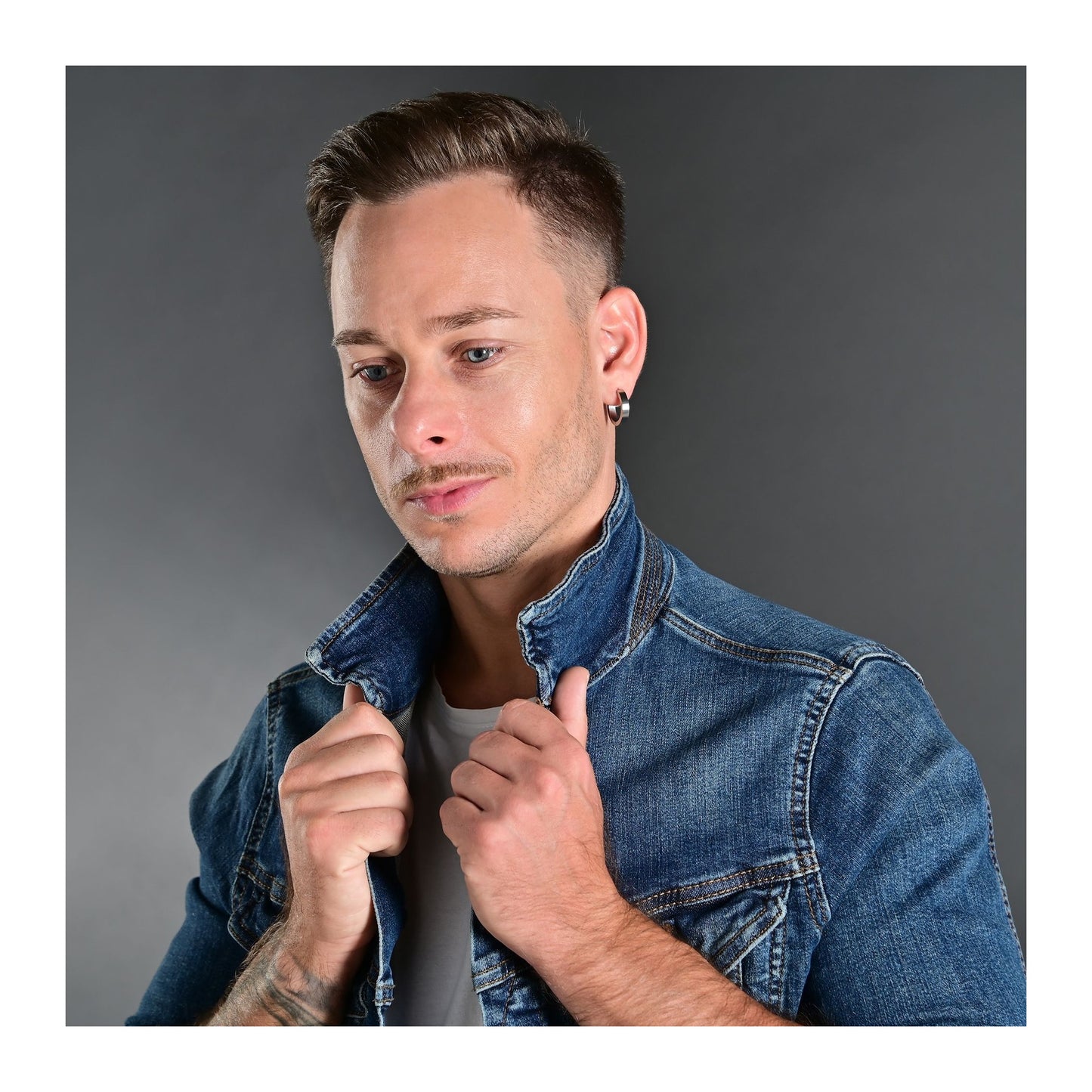 Damen Ohrringe – Klappcreole aus Edelstahl