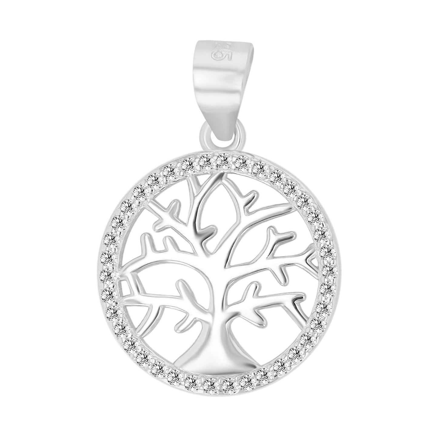 Damen Anhänger – Lebensbaumanhänger aus 925 Silber mit Zirkonia