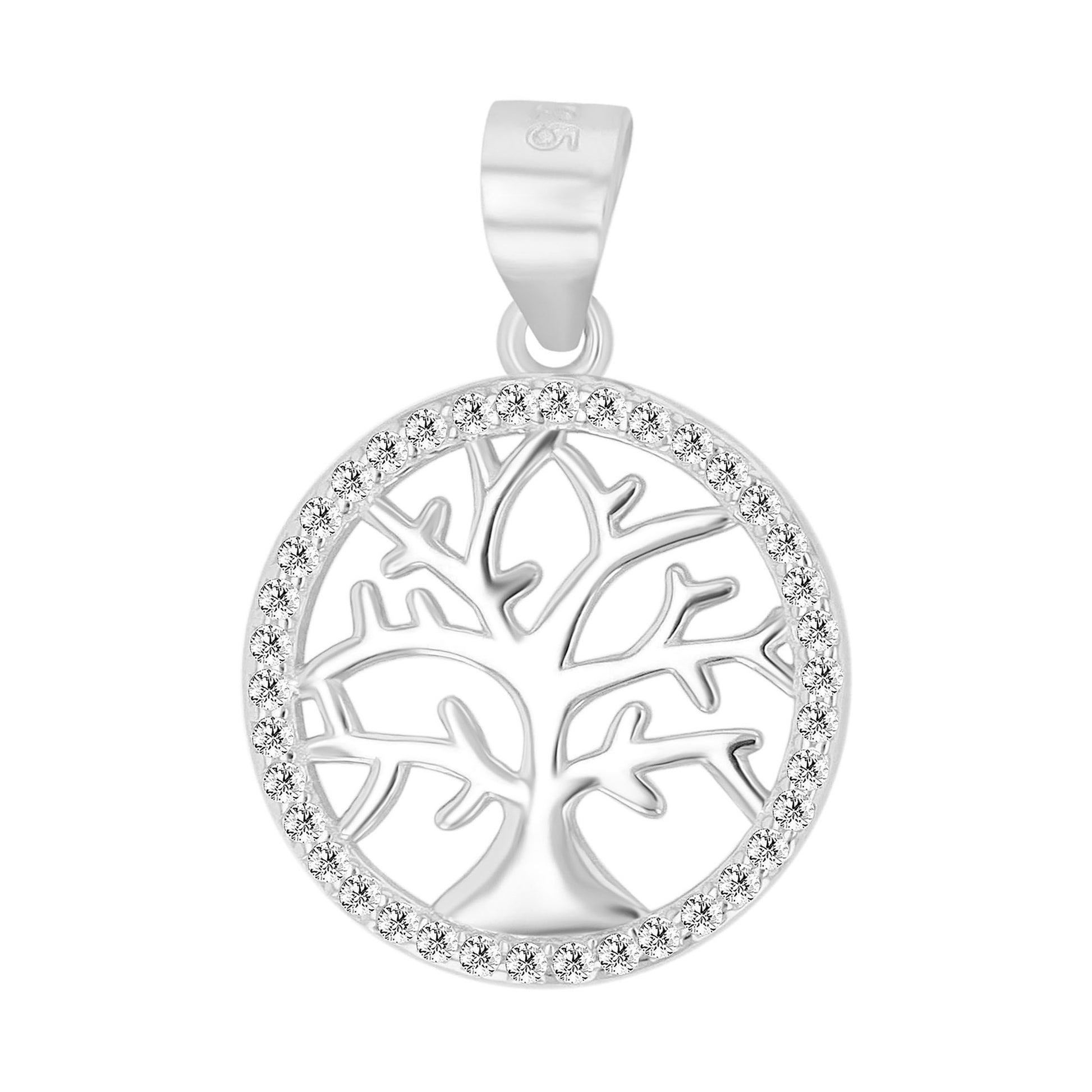 Damen Anhänger – Lebensbaumanhänger aus 925 Silber mit Zirkonia