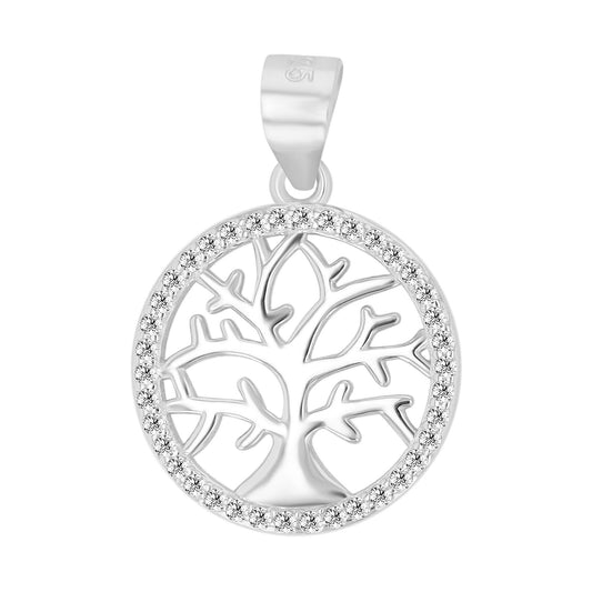 Damen Anhänger – Lebensbaumanhänger aus 925 Silber mit Zirkonia