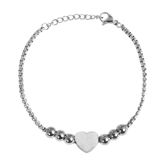 Damen Armband – Herz aus Edelstahl 17 cm