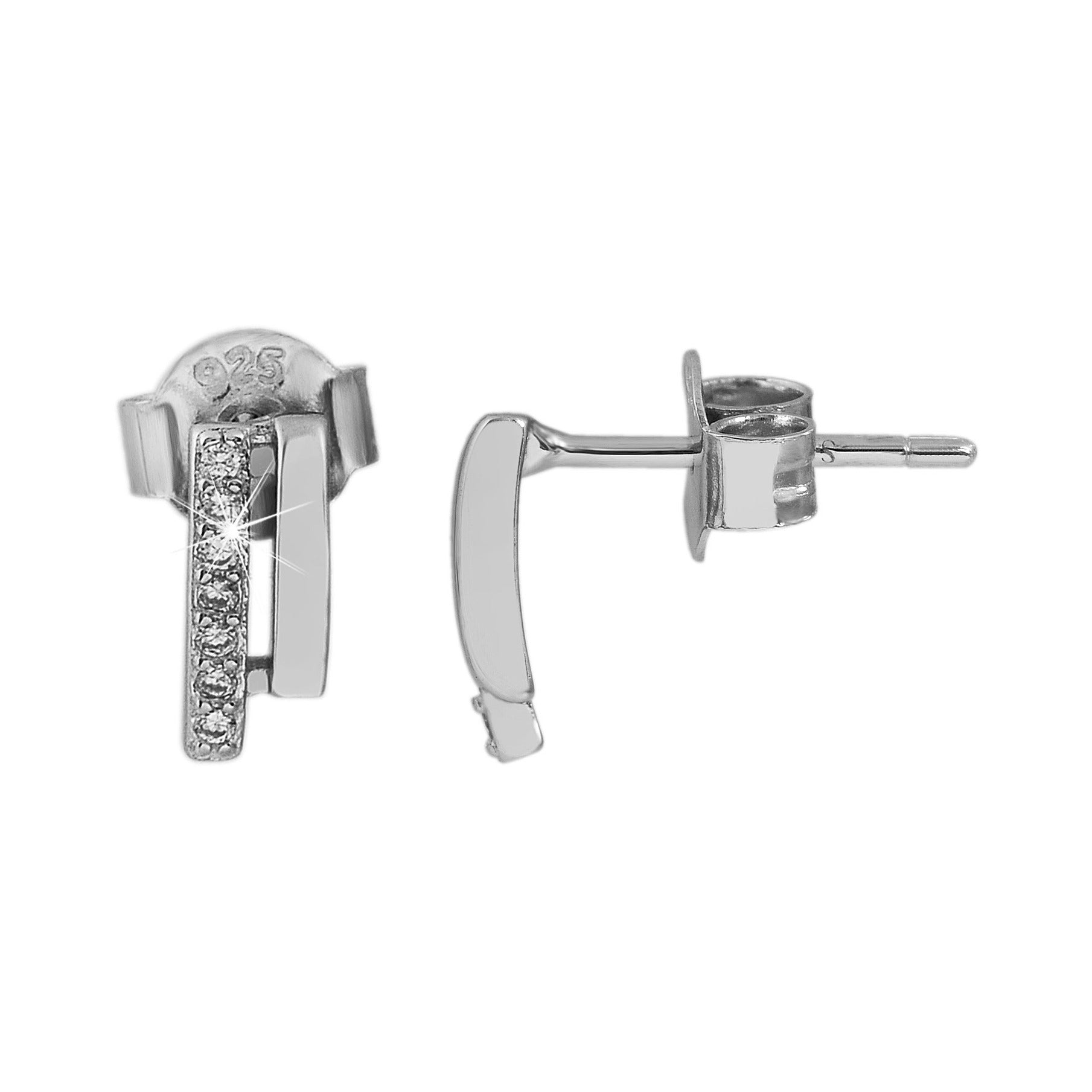 Damen Ohrringe – Ohrstecker aus 925 Silber mit Zirkonia