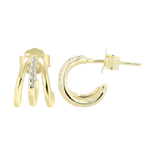 Damen Ohrringe – Creole aus 925 Silber mit Zirkonia