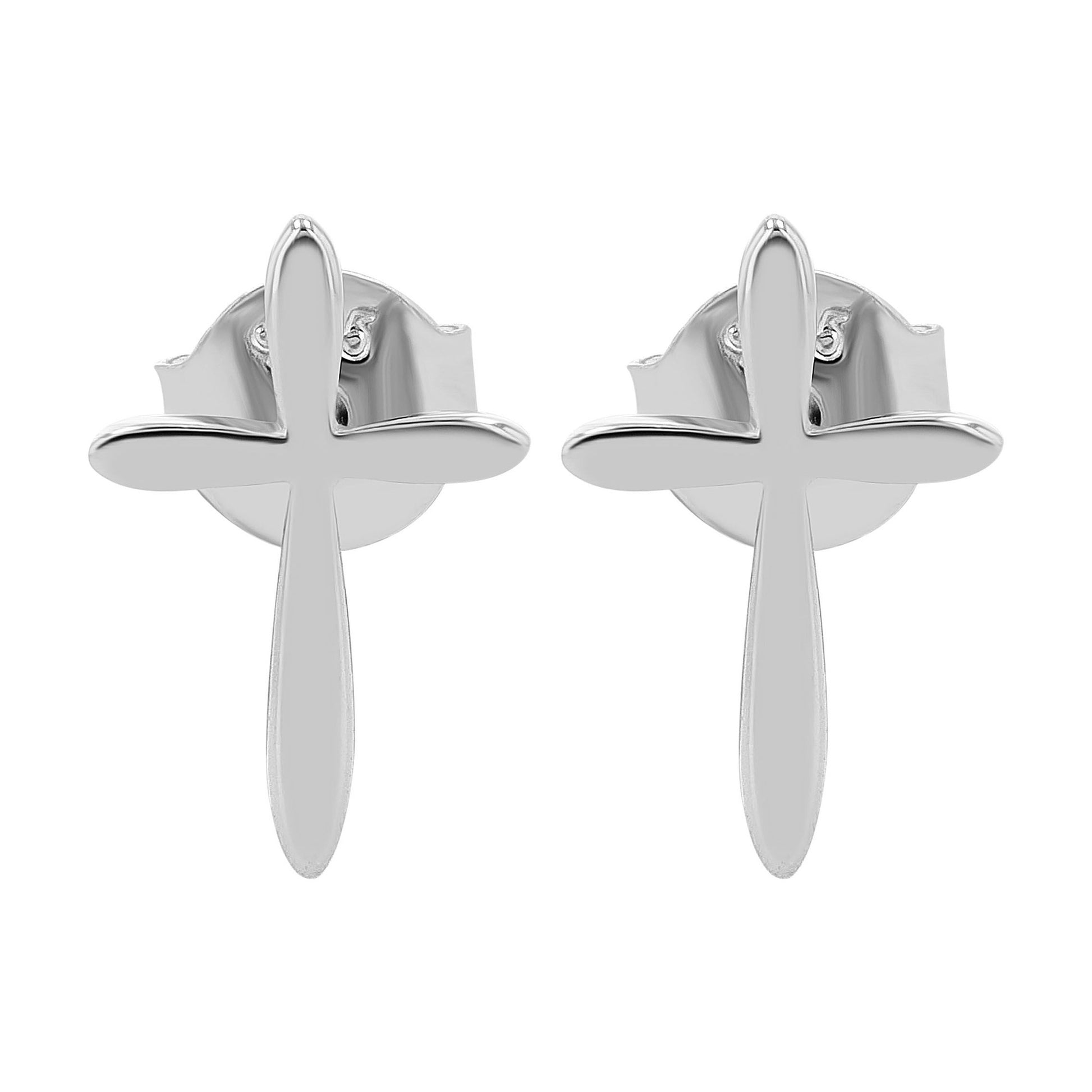 Damen Ohrringe – Ohrstecker Kreuz aus 925 Silber