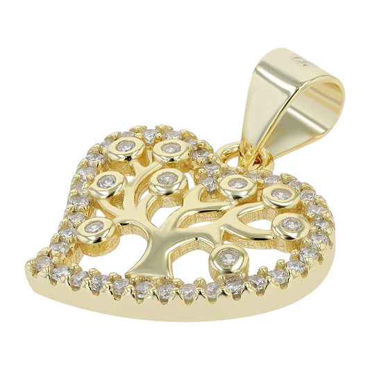 Damen Anhänger – Herzanhänger aus 925 Silber mit Zirkonia