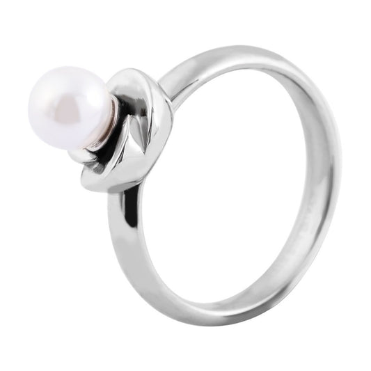 Damen Ring aus Edelstahl mit Perle