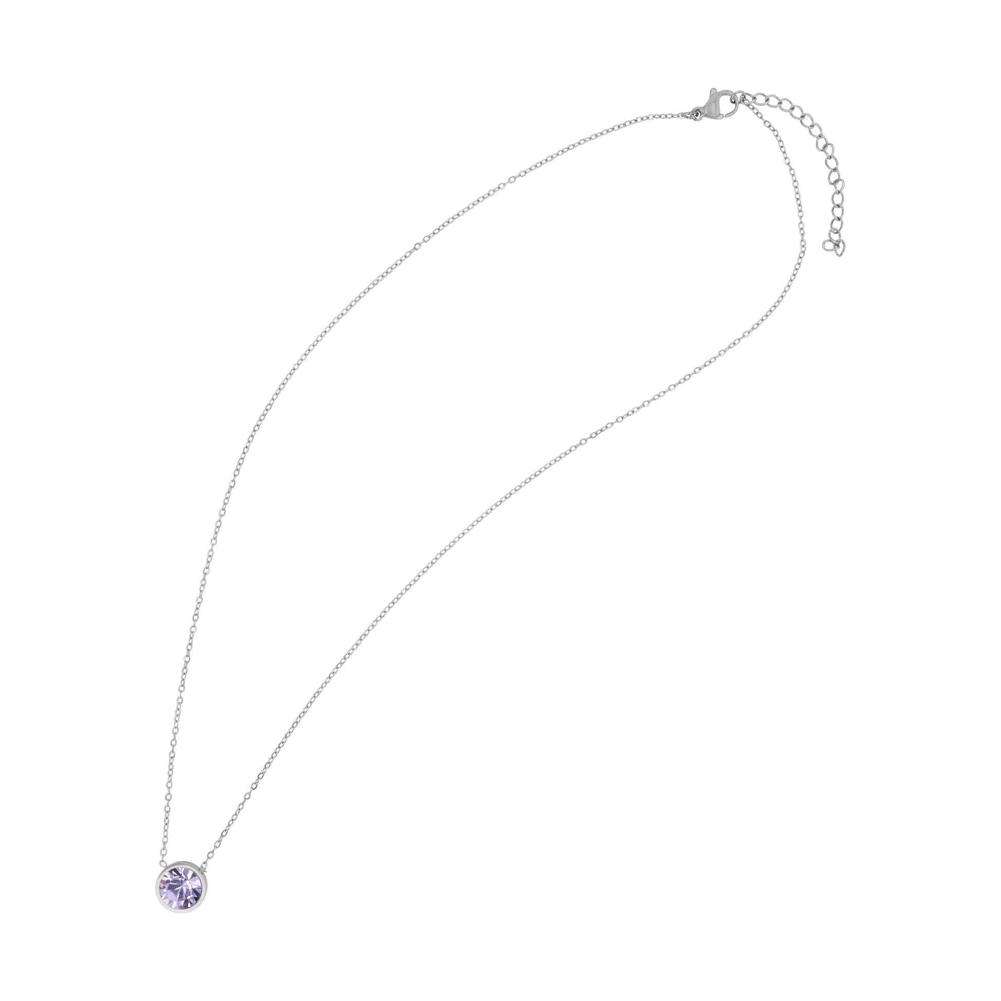 Damen Halskette – Ankerkette aus Edelstahl mit Kristall 43 cm