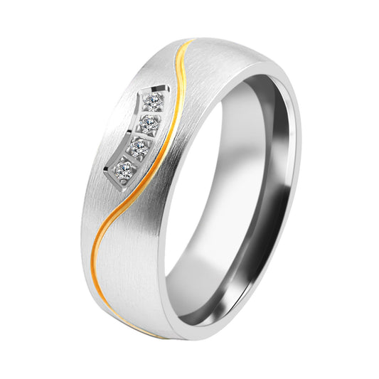 Damen Ring aus Edelstahl mit Strass Steinchen